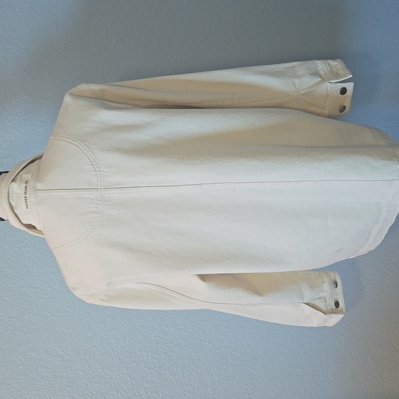 VINTAGE LAUREN JEANS CO Cream Denim Longline Button Down Utility Jacket MEDIUM - Picture 10 of 16
